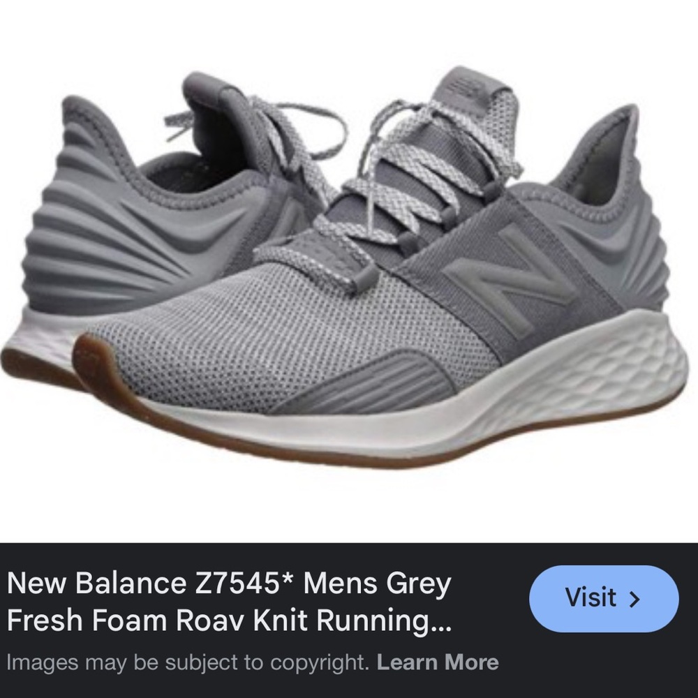 New Balance Women’s grey fresh foam roav knit running shoes